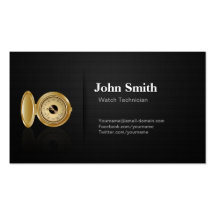 Watch Technician - Professional Premium Black Mesh Business Cards