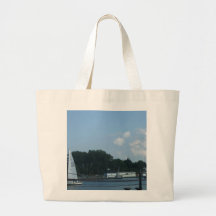 watching the boats...tote tote bags
