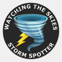 Watching The Skies Storm Spotter Round Sticker