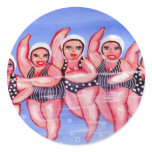 Water Aerobics Divas Fun Whimsical Chubby stickers