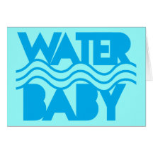 Water Baby cute with ocean waves Cards