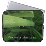 Water Beads on Grass; Customizable Laptop Sleeves