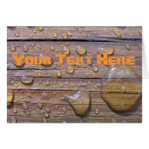 Water Beads On Stained Wood Card