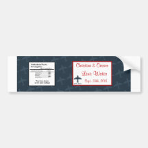 Water Bottle Label Airplane Flight  Blue/Red Flyin Bumper Sticker