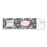 Water Bottle Label Girly Butterfly Zebra Print bumper stickers