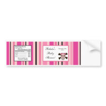 Water Bottle Label Girly Girl Pink Punk Rock Skull