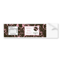 Water Bottle Label Girly Girl Pink Punk Rock Skull