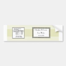 Water Bottle Label Light Green/Gray Formal Wedding Bumper Stickers