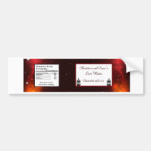 Water Bottle Label Maroon Moroccan Lantern Bumper Stickers