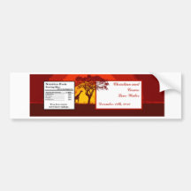 Water Bottle Label Red Sunset in Africa Bumper Sticker