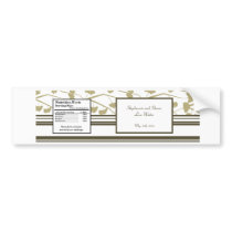 Water Bottle Label White Ginkgo Leaves