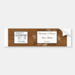 Water Bottle Label Wooden Plank Floral Wedding Flo Bumper Stickers