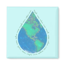 Water Drop Earth Magnet