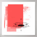 Water Drop on Red Print