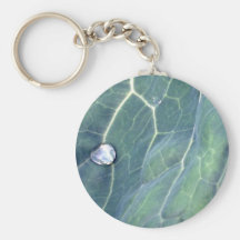 Water Droplet on a Cabbage Leaf Key Chain