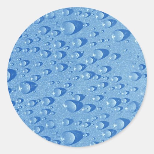 Water drops round sticker