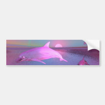 Water Fantasy Flying Dolphins Bumper Sticker