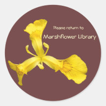 Water Iris Bookplate ~ sticker