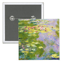Water Lilies, 1919  Claude Monet Pinback Button