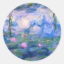 Water Lilies 1 Round Stickers