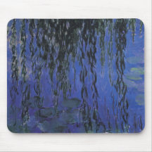 Water Lilies and Weeping Willow Branches -  Monet Mouse Pad