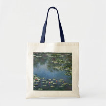 Water Lilies, Monet, Vintage Impressionism Flowers Bags