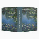 Water Lilies, Monet, Vintage Impressionism Flowers 3 Ring Binders