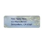 Water Lilies, Monet, Vintage Impressionism Flowers Custom Return Address Label