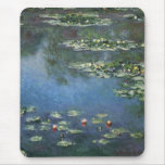 Water Lilies, Monet, Vintage Impressionism Flowers Mouse Pads