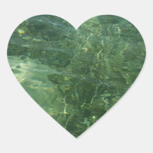 Water over Sea Grass Heart Sticker