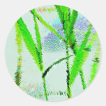 Water Reed Digital Art Round Sticker