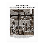 Water Screw Perpetual Motion Machine Woodcut Post Cards