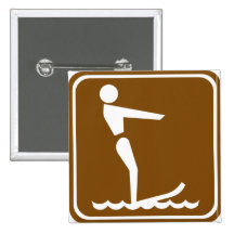 Water Skiing Highway Sign Button
