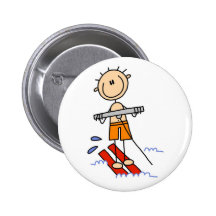 Water Skiing Stick Figure Pins