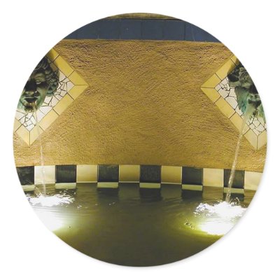 Water Spout Fountains Pools Gargoyles Round Sticker by lifesphere