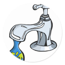 Water: take carea about ou limited resources. round stickers
