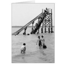Water Toboggan, Bois Blanc Island, MI 1903 Greeting Cards