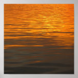 Water Waves on Danube River,Sunset Posters