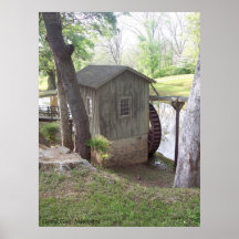 Water Wheel at Grand Gulf, Mississippi Poster