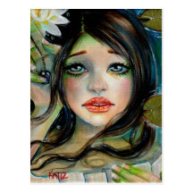 Waterbabe and the black pearl postcard
