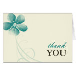 Watercolor Aqua Thank You Note Cards
