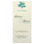 Watercolor Aqua Wedding Program Card Customized Rack Card