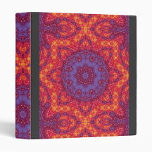 Watercolor Batik Mandala in Bright Sunset Colours Binder
