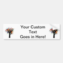 Watercolor branchy tree design bumper stickers