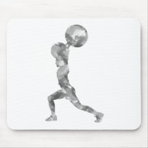 Watercolor Clean & Jerk in Grey Mouse Pads