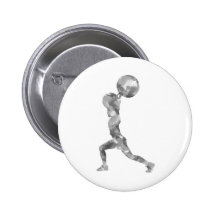 Watercolor Clean & Jerk in Grey Pinback Buttons