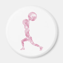 Watercolor Clean & Jerk in Pink Fridge Magnet
