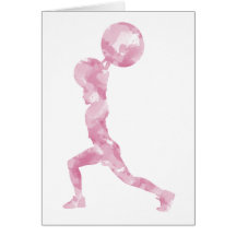 Watercolor Clean & Jerk in Pink Greeting Cards