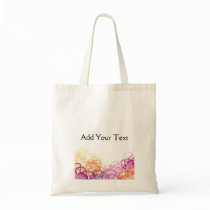Watercolor Floral in Pink, Purple, and Orange Canvas Bag