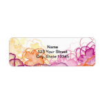 Watercolor Floral in Pink, Purple, and Orange Return Address Labels